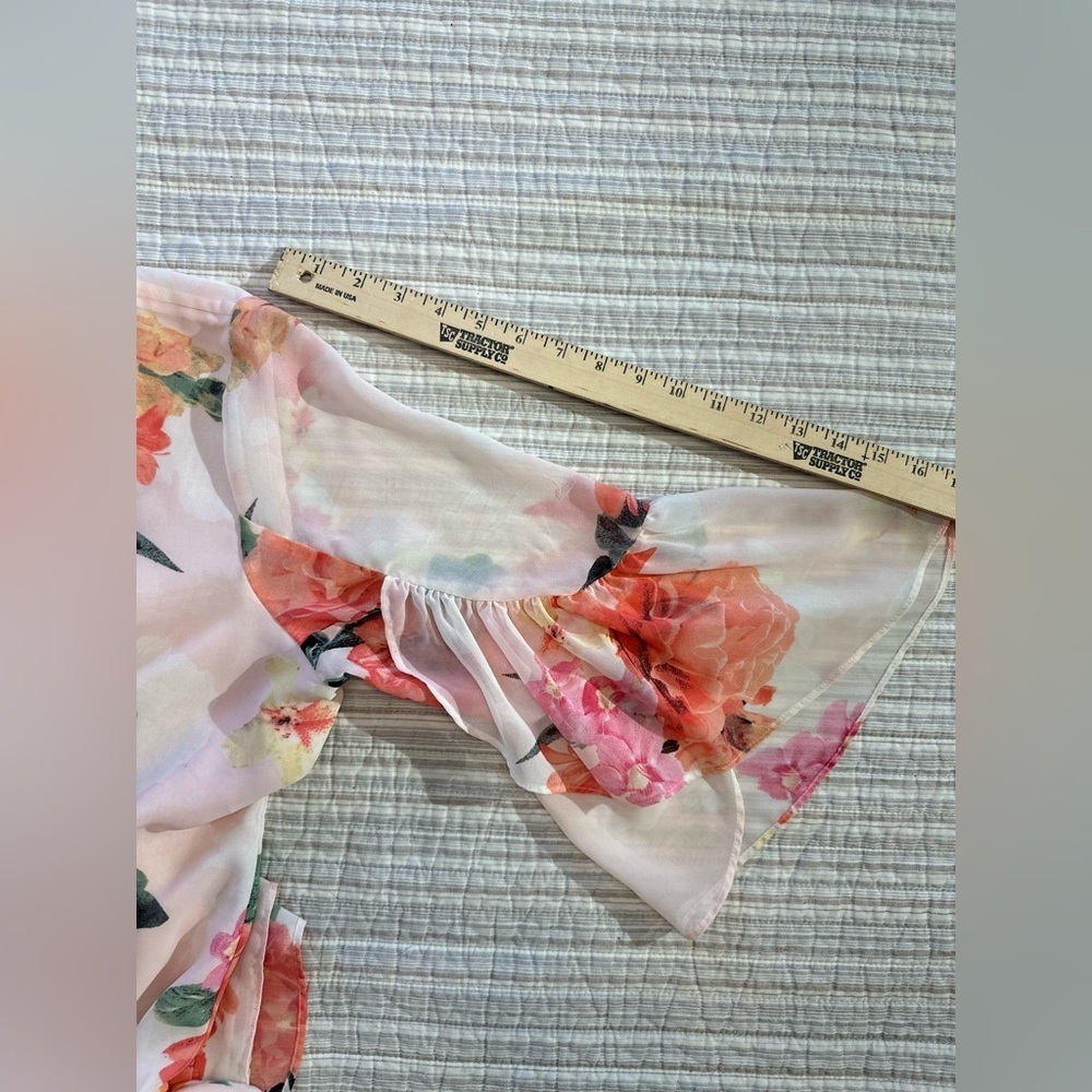 Calvin Klein Pink And Floral Flowy Top, Size L - Picture 8 of 12